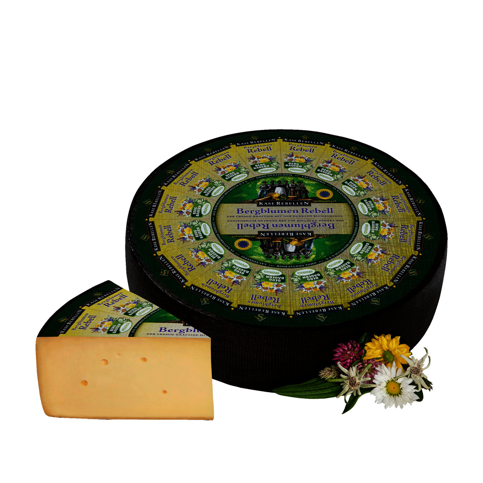 Käse mit Bergblumen