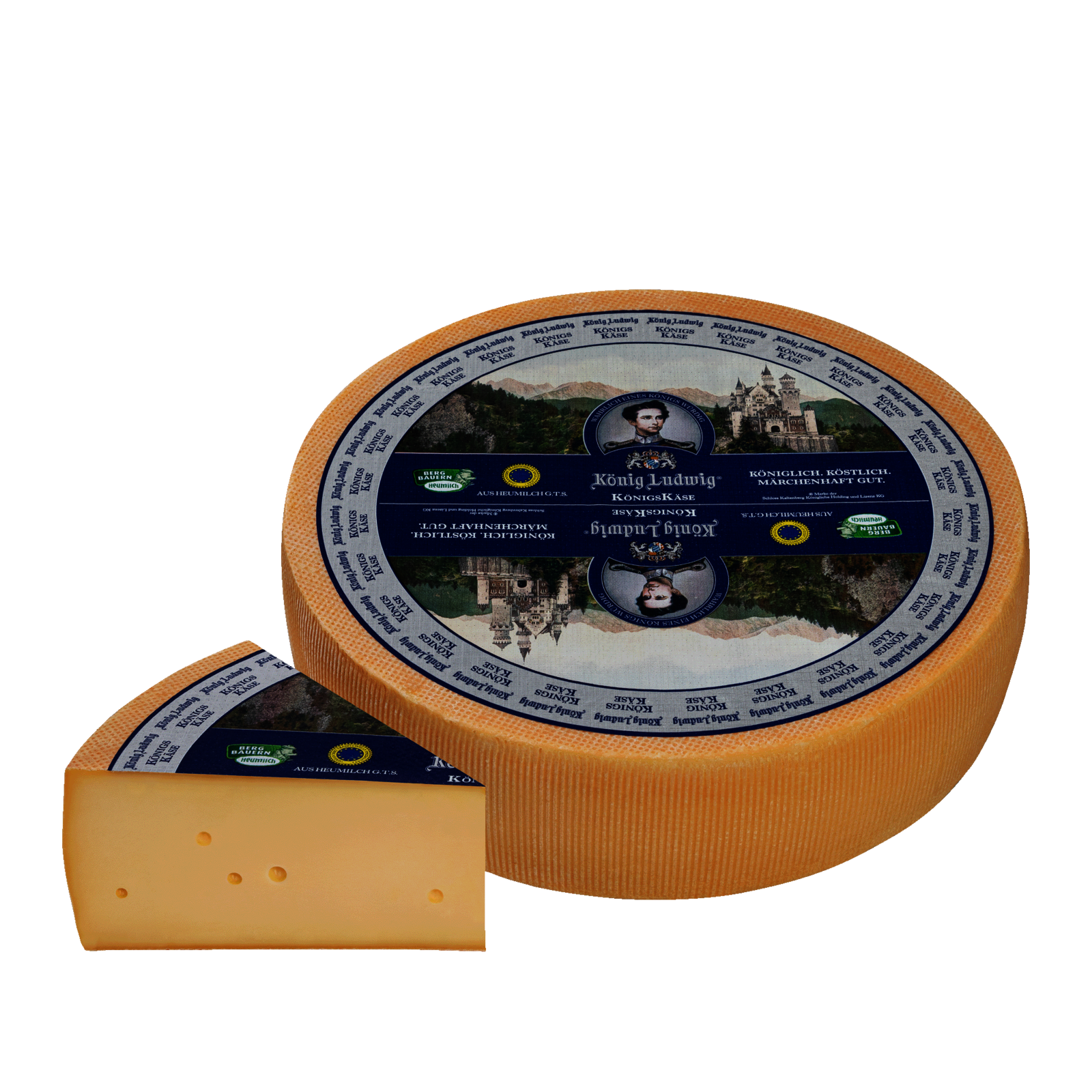 Köstlicher König Ludwig Königskäse. König Ludwig. Cremiger Käse.
