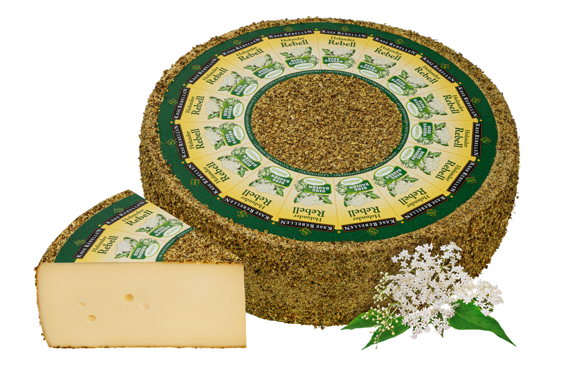 Käse mit Holunderblüten